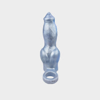 Silver Canine Penis Sleeve – Tapered tip and knot design for enhanced girth, length, and primal pleasure.
