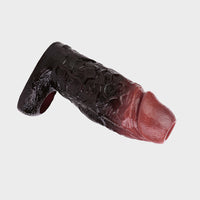 Second Skin Dark Soft Silicone Penis Extender (5.3 Inches) – Tapered, Realistic Design for Enhanced Stimulation