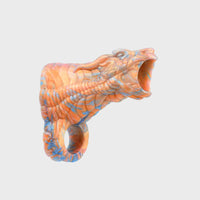 Close-up view of the Dragon’s Breath Cock Sleeve’s intricate scale textures and ridges designed for intense stimulation.