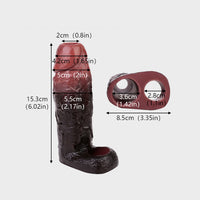 Second Skin 6.1 Inch Large Dark Silicone Cock Extender