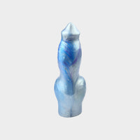 Enjoy this girthy cock sleeve in silver.
