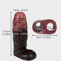 Second Skin 5.3 Inch Large Dark Silicone Cock Extender