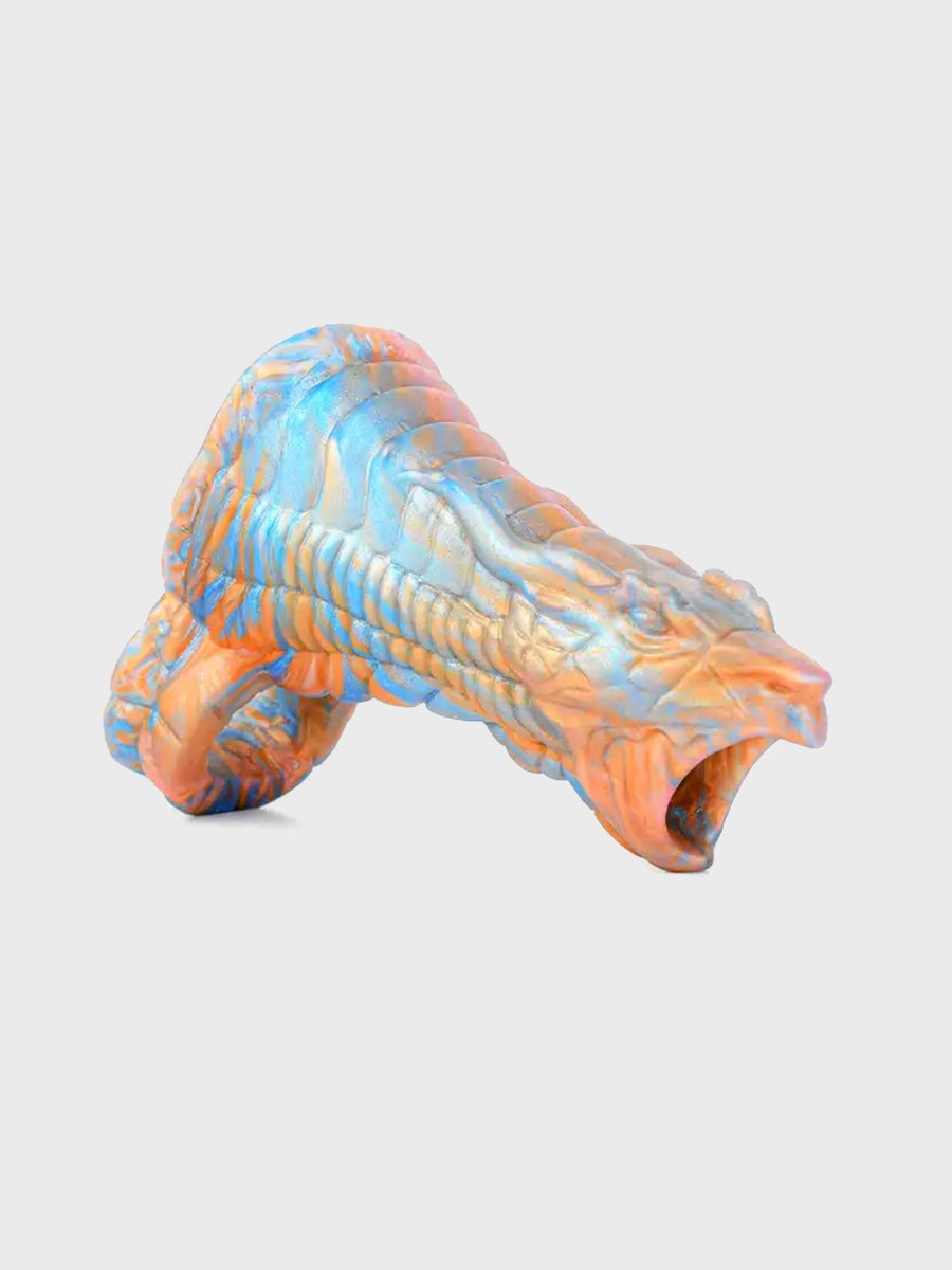 Dragon’s Breath Cock Sleeve – textured, fantasy-inspired sleeve with scaly ridges for enhanced girth and fiery sensations.