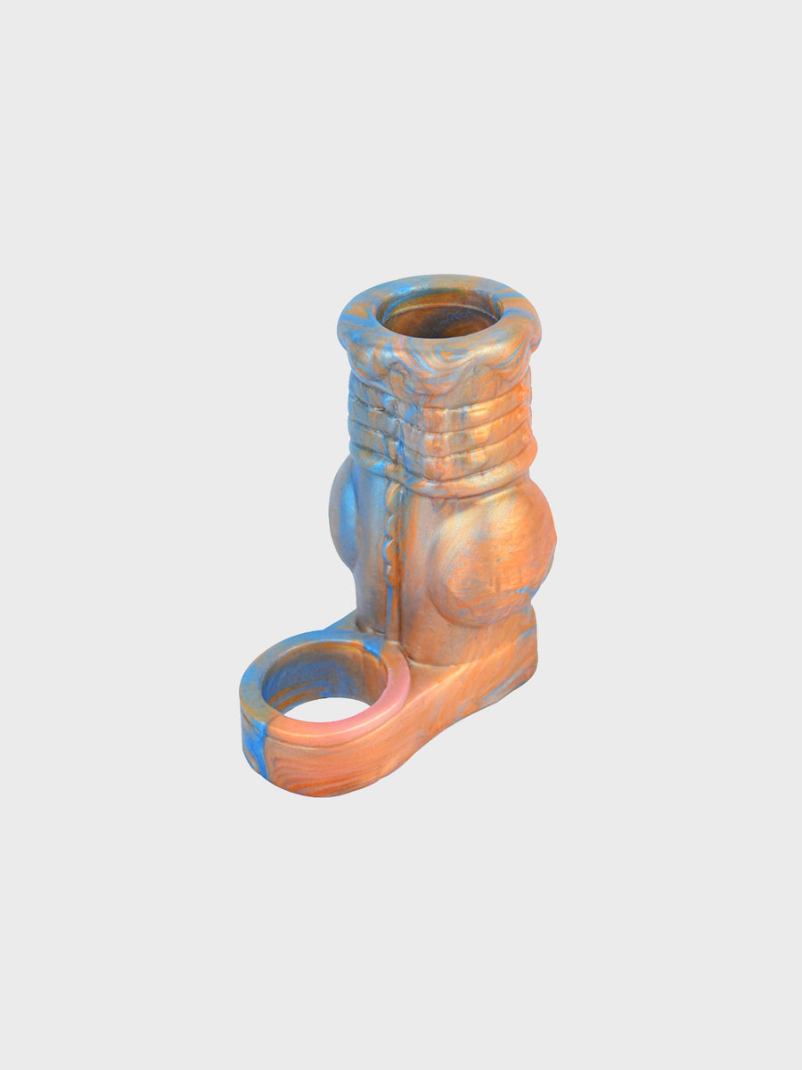 Side view of the Cyborg XL Girth Sleeve, showcasing its extreme girth and high-tech aesthetic.