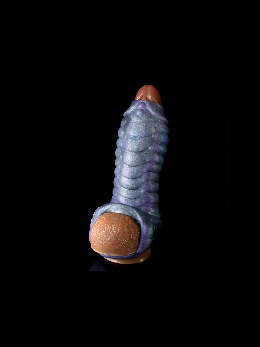 Interior of the Ice Dragon Cock Sleeve, showing soft, stretchy TPE material for a snug yet comfortable fit.
